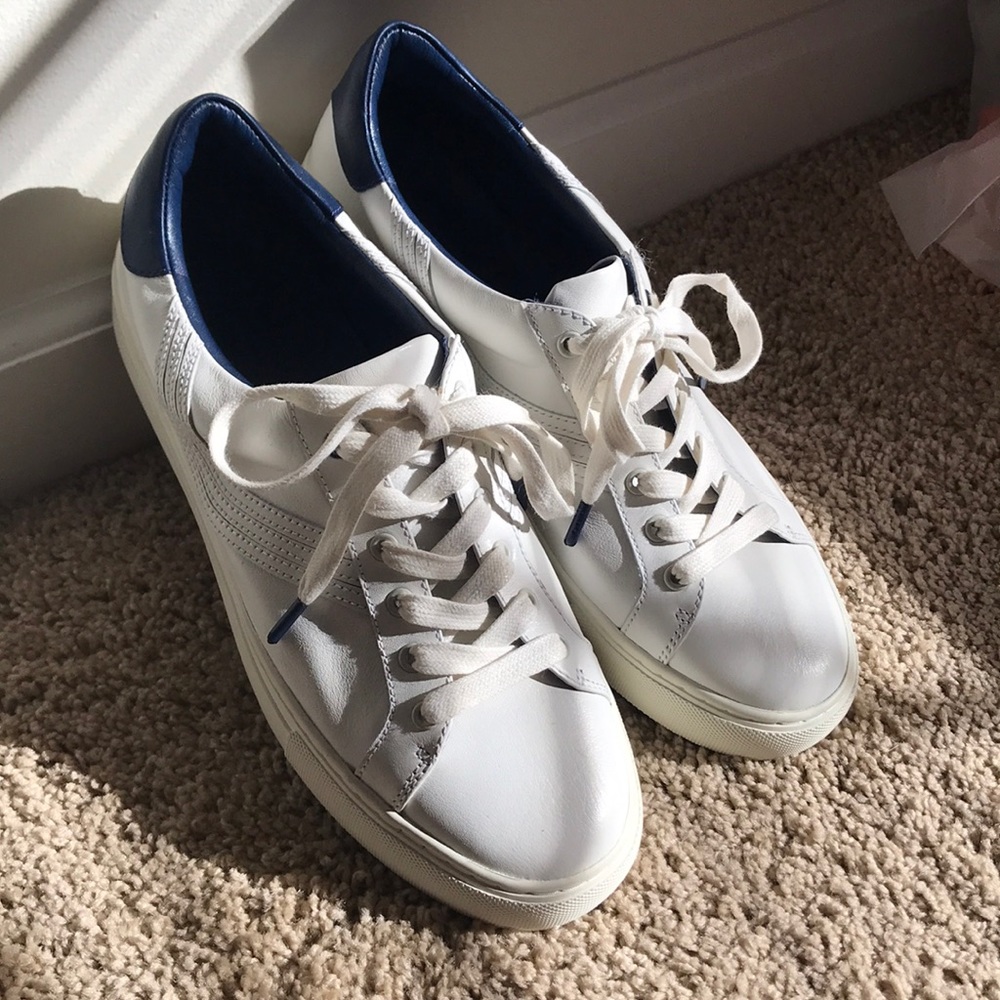 Tory Burch Sport Navy Color Block Chevron Sneaker